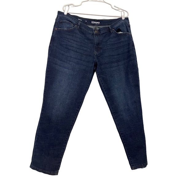 Sonoma dark wash Girlfriend jeans 16